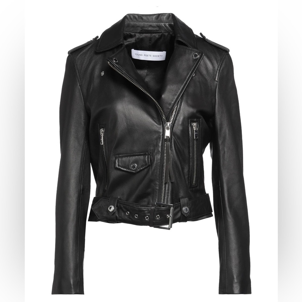 New Classic Leather Motorcycle Jacket Size M/L